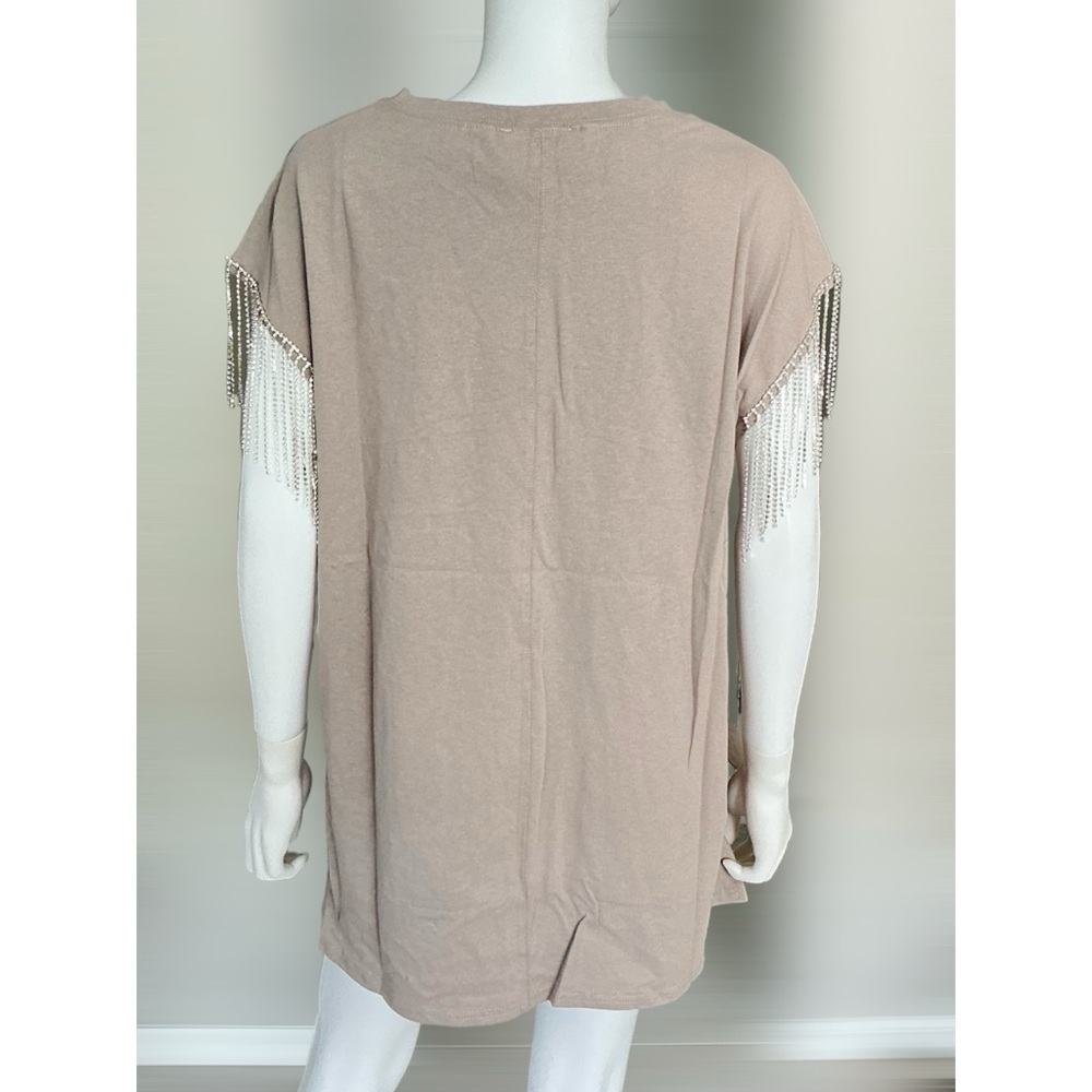 FANTASTIC FAWN Super cute oversized “cowboy” rhinestone fringe tee S M L - Picture 7 of 8